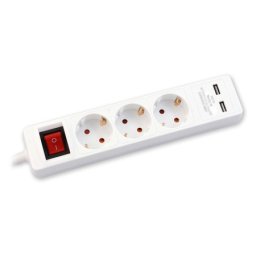 Commel produzni kabl 1,4m 3xsuko sa sklopkom + 2xusb, bel ( c234-401 )