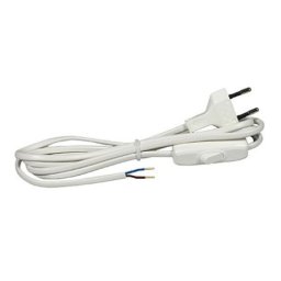 Commel prikljucni kabl za rasvetu sa sklopkom, beli, 2m h03vvh2-f 2x0,75 ( c0112 )