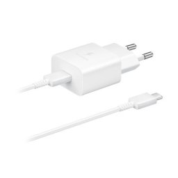 Samsung kucni punjac, usb-c 15w + tipc kabl, beli ( ep-t1510-xwe )