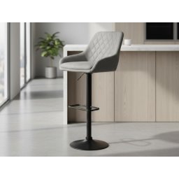 Barska stolica Glamur Svetlo siva/Crna metalna baza 620158, 480x510x890(1100)mm ( 776-045 )