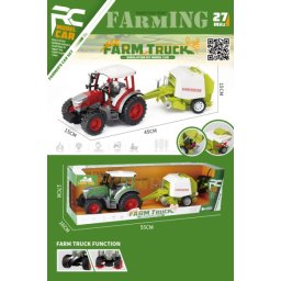 Crveni traktor sa priključkom ( 652289 )