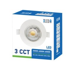 Xled 208492 3w-6.5w 3cct 3w-4.8w-6.5w/240lm-400lm-500lm,220-240v beli ugradni okrugli led panel cct 3 nivoa
