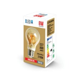 Xled e27 208481 8w a60,2700k,220v,950lm,60*108mm,ra󖿄 pf𕟲.5 amber filament sijalica dimabilna