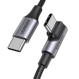 Ugreen us334 usb-c to usb-c pd fast charging 90 degree cable 5a max black 1m ( 093-0080 )