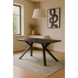 Trpezarijski sto Base Crna Keramicka ploca/ Crne metalne noge 1600x895x755mm ( 770-104 )