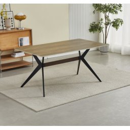 Trpezarijski sto Urban Hrast keramička ploča/Crne metalne noge 1800x900x76mm ( 770-109 )