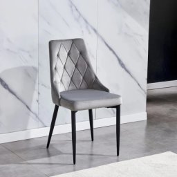 Trpezarijska stolica 1168 Siva/Metalne crne noge 455x440x895mm ( 775-524 )
