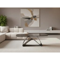 Klub sto Magnus Crna staklena Bubble ploča/ Crne metalne noge 1100x700x400mm ( 800-626 )