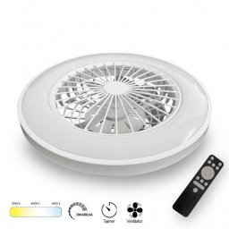 LUSTER PLAFONJERA SA VENTILATOROM 48W CCT BELA DIMABILNA YL FAN 02 BBLINK