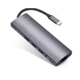 Fast Asia Adapter-konvertor TIP-C na HDMI + 4XUSB 3.0 + TIP C + SDMicro + Audio+VGA + RJ45