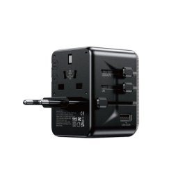 Wekome WP-U69 Univerzalni Strujni GaN punjač, 5-porta USB (3.0 i 4 x 3.1 tipC-EU/UK/AU/US/JAP) 35W, crni