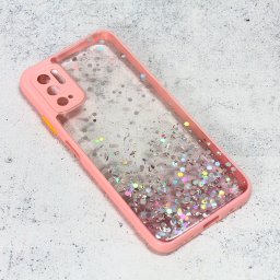 Maska Frame Glitter za Xiaomi Redmi Note 10 5G roze
