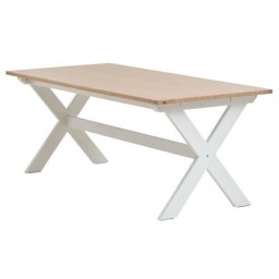Trpezarijski sto 90x190 cm natur/bela