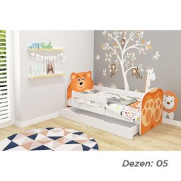 KREVET ZA DECU ANIMALS 160X80 CM SA DODATNOM FIOKOM WHITE ACMA VII 05
