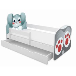 KREVET ZA DECU ANIMALS 140X70 CM SA DODATNOM FIOKOM WHITE ACMA VII 01