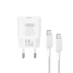 XO Kućni punjač L167 25W Type C + kabl Type C beli