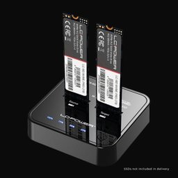Lc power lc-dock-m2-nvme usb 3.2 gen2x1 docking station for two nvme-m.2 ssd, cloning, black Hdd docking ( 24099 )