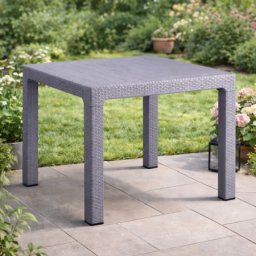 Baštenski Sto Ratan Antracit 90x90