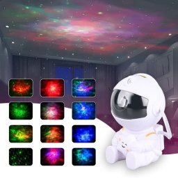 LED LAMPA ASTRONAUT ZVEZDANO NEBO SA NEBULA PROJEKTOROM I DALJINSKIM NLA7037