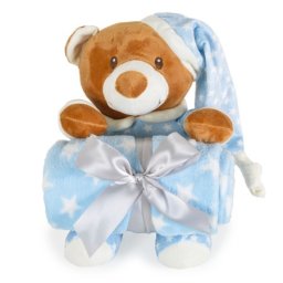 Cangaroo Baby ćebe 90-75cm sa plišanom igračkom addie bear blue ( CAN1671 )