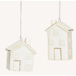 Viter novogodišnji ukras kućica od porcelana ( 10043566 )