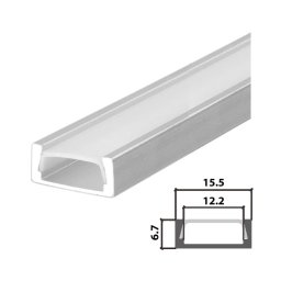 Set aluminijumski profil za LED trake 1m 15.5x6.7