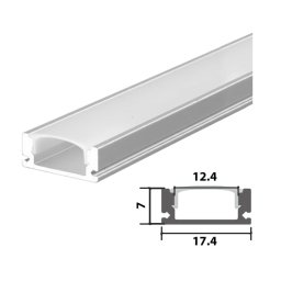 Set aluminijumski profil za LED trake 1m 17.4x7