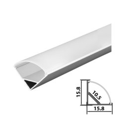 Set aluminijumski profil za LED trake 2m 15.8x15.8