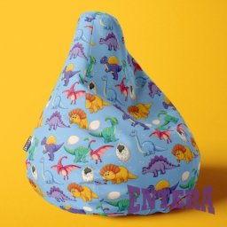 Lazy Bag - Šareni dinosaurusi na svetlo plavoj pozadini ( 157 )