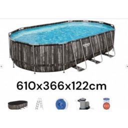 Bestway 5611r Bazen power steel oval wood,filter p. 610x366x122cm ( 3962 )