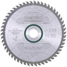 List cirkulara za aluminijum 216 x 2,4 x 30 mm, 60 zuba Metabo