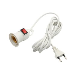 Sijalično grlo E27 sa kablom 4m, prekidačem i utikačem – Belo