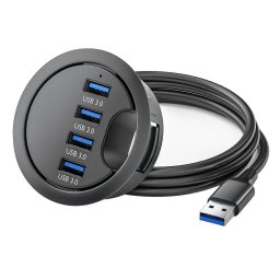 USB 3.0 Hub za ugradnju u sto (Mount-in-Desk) sa 4 porta - 1.5m