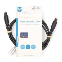 CAGL25000BK10 Optièki audio kabl, TosLink muški na TosLink muški, 1m, okrugli, PVC, Crni
