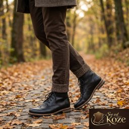 Muške crne duboke cipele od boks kože