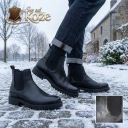 Duboke muške cipele Chelsea crne napa