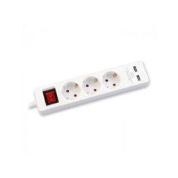 Commel uticnica 3-struka 1,4m sa sklopkom + usb a+c belo-siva ( c234-405 )