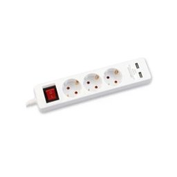 Commel uticnica 3-struka 3m sa sklopkom + usb a+c belo-siva ( c234-406 )