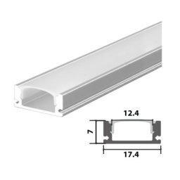Set aluminijumski profil za LED trake 2m 17.4x7 ( LPR-509/2-SET )