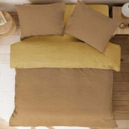 Dekordom Posteljina cb simple set bicolor single - brown/mustard ( 025572 )