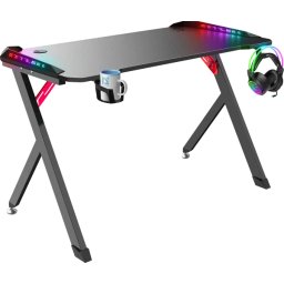 Gaming sto Defender Spirit 75cmx120cmx60cmx15mm/Backlight/držač za čase/crni