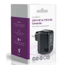 Nedis POCO104 Konvertor snage, 230V AC 50Hz, 30W, Euro, Black Omogucava upotrebu opreme iz SAD u Evropi