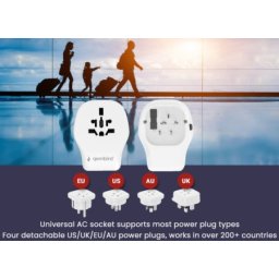 Gembird TPA-1A2C20-02-W Travel adapter Univerzalni 20W