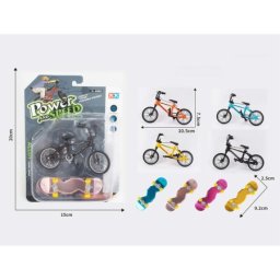 Metalni (die-cast) mini bicikl + fingeroard , 10,5 cm ( 63-012000 )