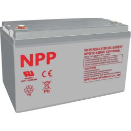 NPP NPG12V-100Ah, GEL BATTERY, C20=100AH, T16, 330x171x214x220, 27,3KG, Light grey