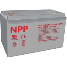 NPP NPG12V-100Ah, GEL BATTERY, C20=100AH, T16, 330x171x214x220, 27,3KG, Light grey