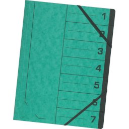 Fascikla sa gumicom i pregradama, A4 1/7 o+co zelena ( 04CK20F )