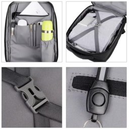 NCC-15-KLB012 Gembird Ranac poslovni Sivi za laptop 15,6inc 41x30x15cm USB konektor, 950g