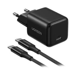 Ugreen x513 gan brzi punjač 30w + tip c kabl crni ( 65012 )