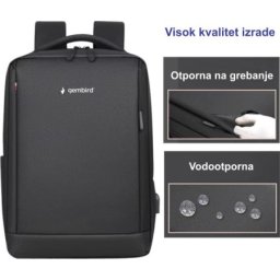 Gembird NCC-15-KLB021 Ranac za laptop 15,6inc 45x28x15cm USB konektor